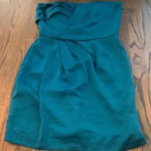 BCBGeneration ladies strapless deep teal satin mini cocktail dress sz 6